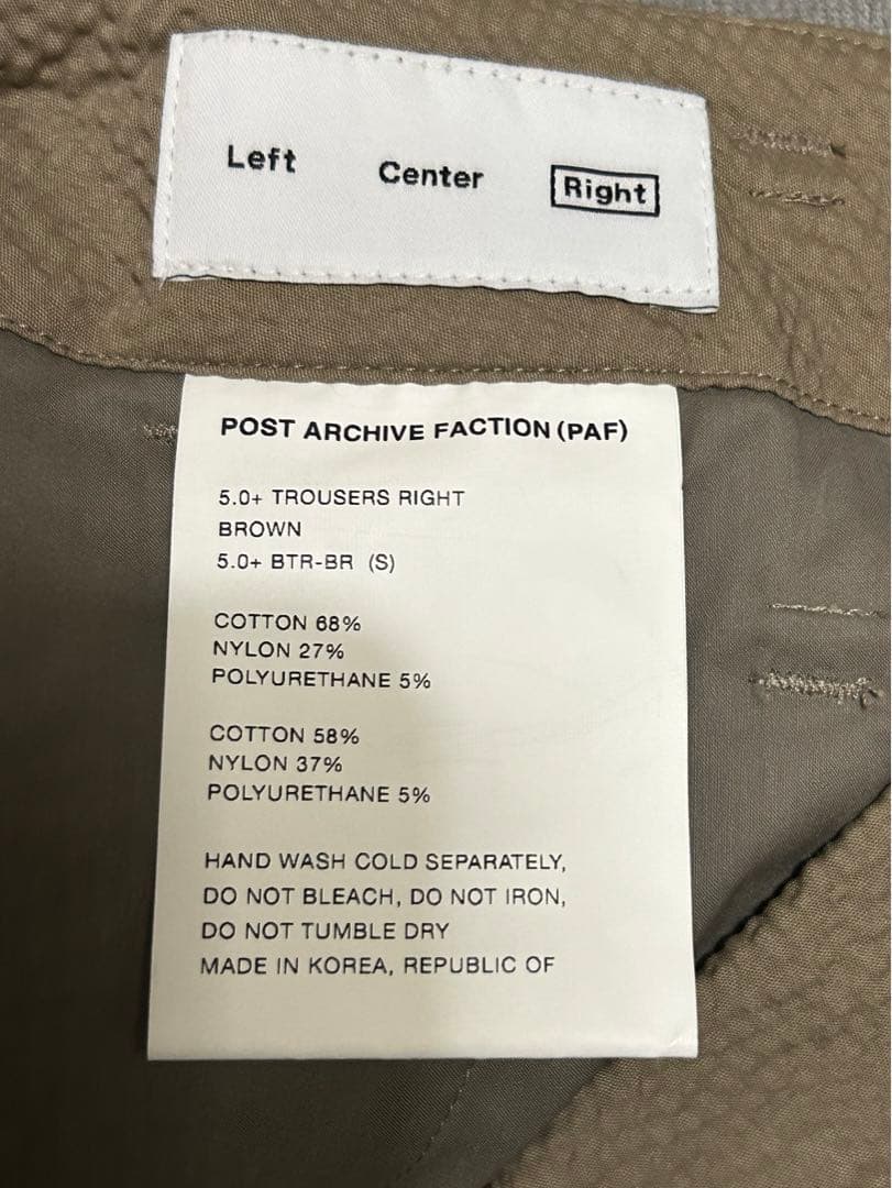 パンツ POST ARCHIVE FACTION 5.0+ TROUSERS RIGHT