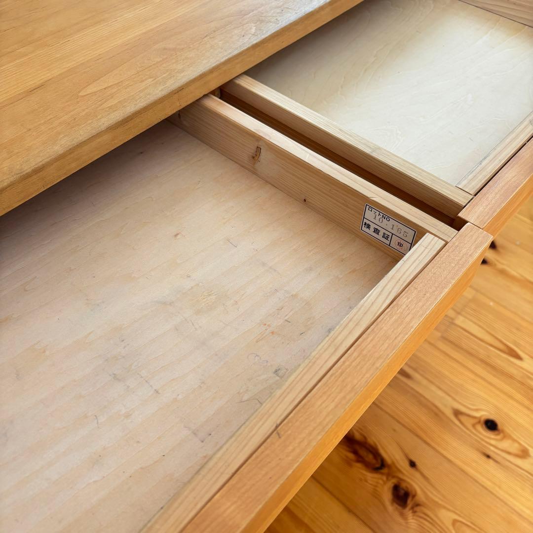 木製　デスク　ドレッサー　パソコンデスク　天然木　引き出し　ナチュラルウッド