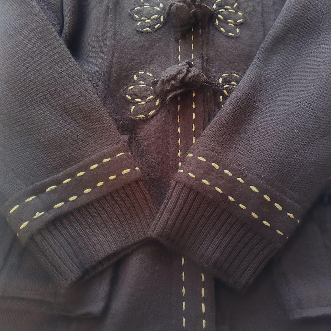 M7様　Rossa　46　ロングコート　フリル　ステッチ　お花　大きいサイズ