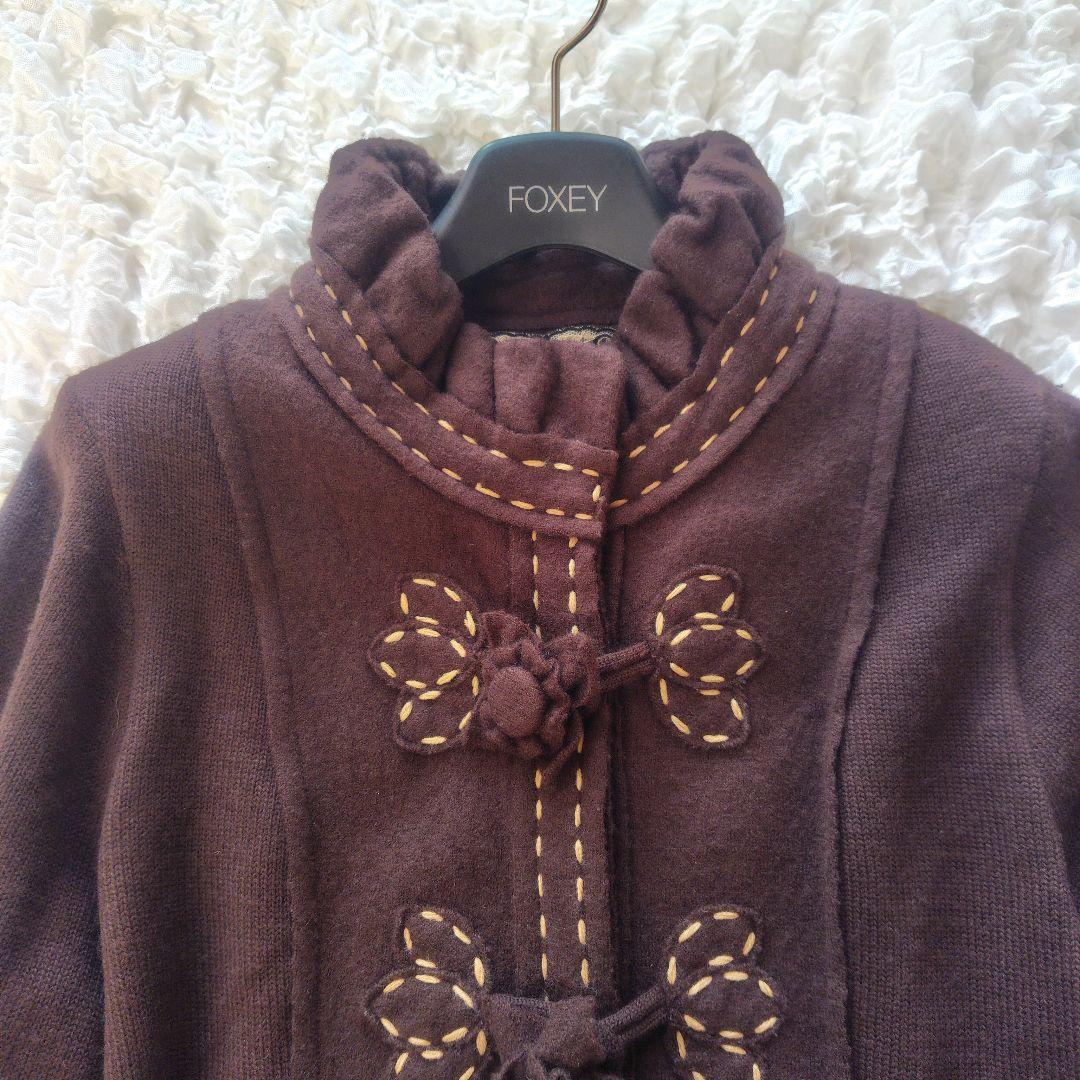 M7様　Rossa　46　ロングコート　フリル　ステッチ　お花　大きいサイズ