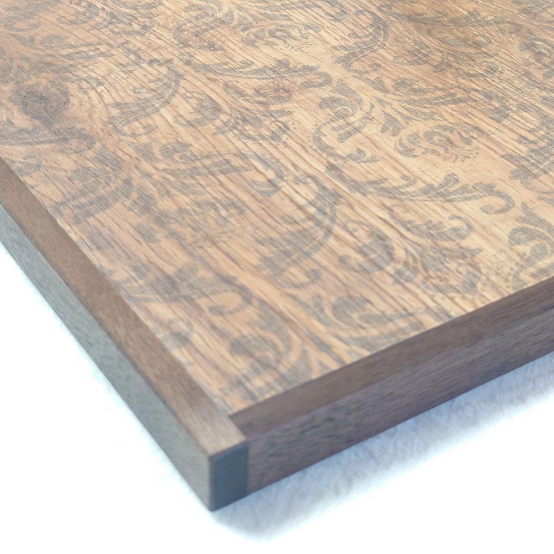 【新品未使用】 シェルフコンテナ 25 スライド式天板 ２個 木目調 ダマスク柄