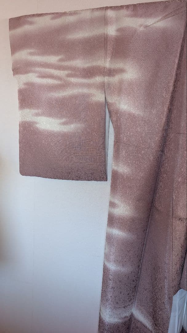 【美品•作家物】訪問着＆伊達襟•帯締め•帯揚げのセット 波模様 淡い紫色♪