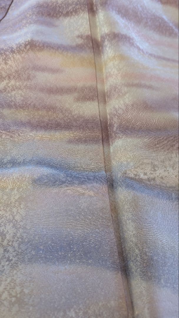 【美品•作家物】訪問着＆伊達襟•帯締め•帯揚げのセット 波模様 淡い紫色♪