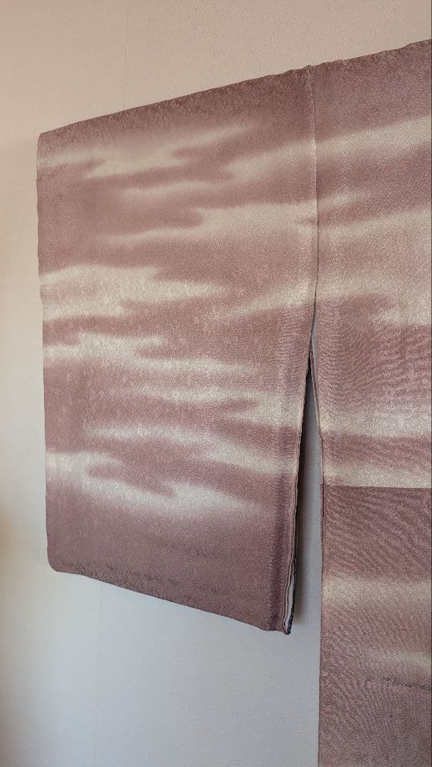 【美品•作家物】訪問着＆伊達襟•帯締め•帯揚げのセット 波模様 淡い紫色♪