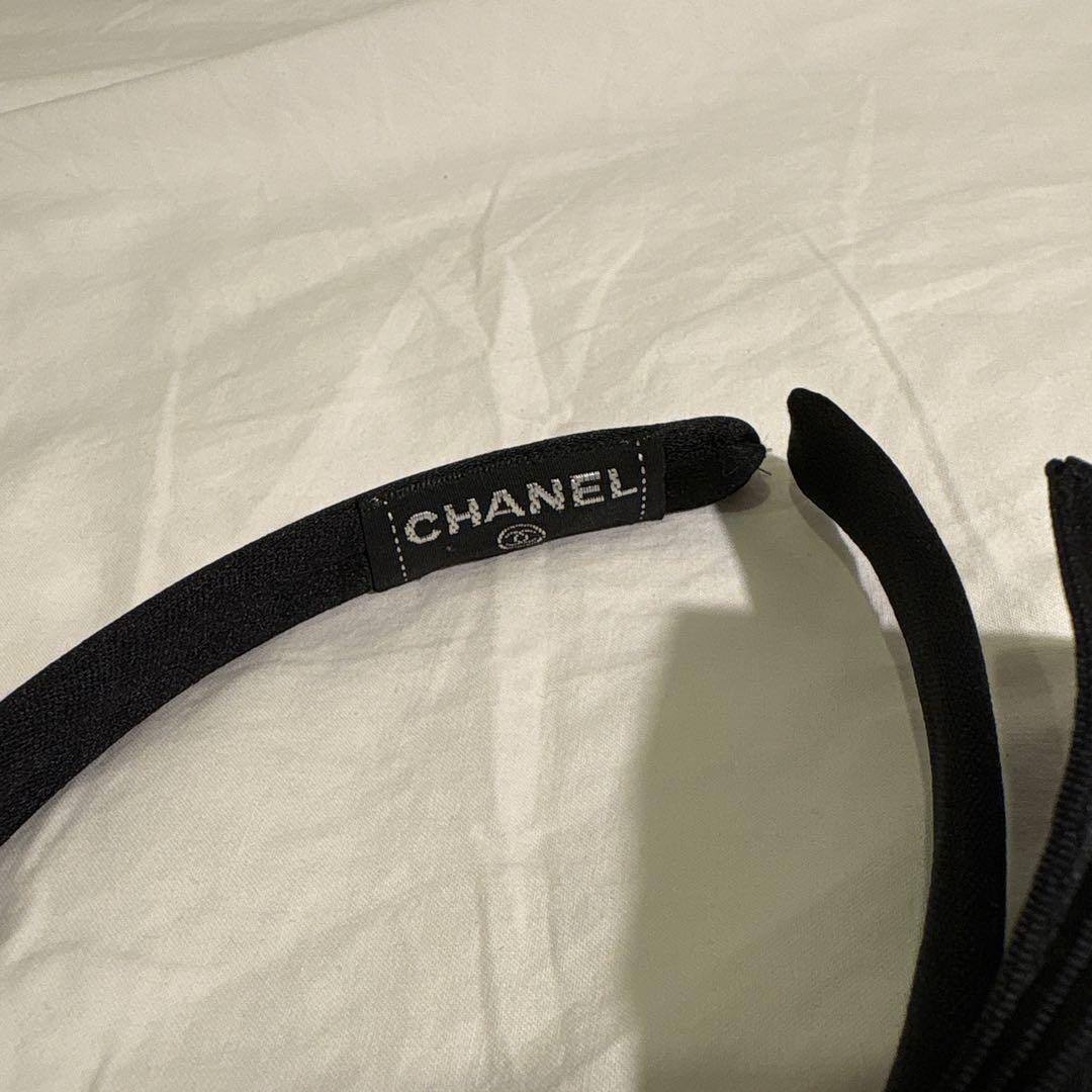 CHANEL シャネル　ブラックリボンヘアバンド　カチューシャ