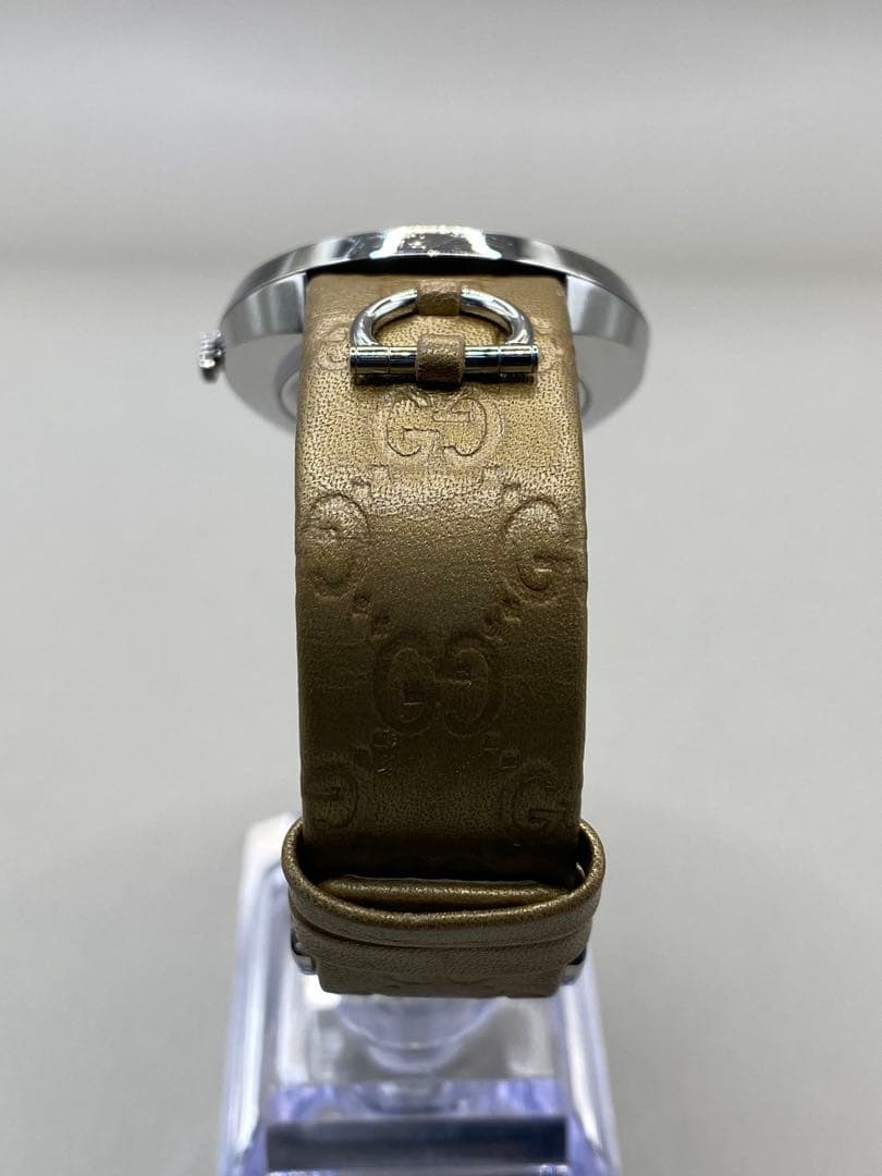 GUCCI ゴールドレザー 129.4 レディース腕時計