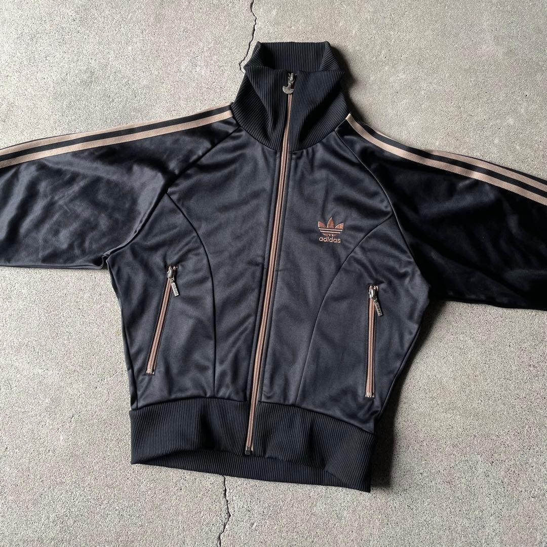 80s 90s adidas トラックジャケット ブラック ベージュ y2k