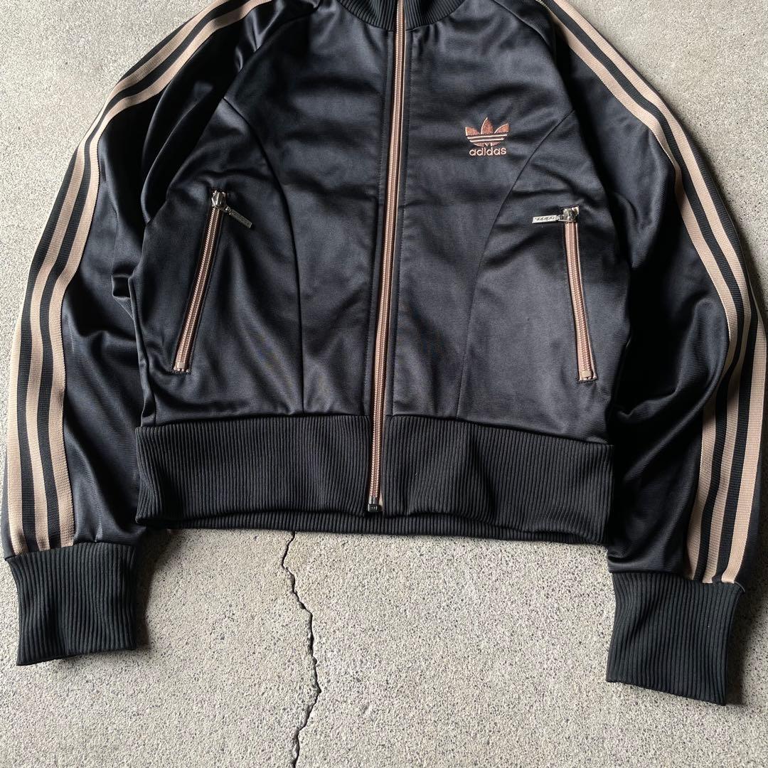 80s 90s adidas トラックジャケット ブラック ベージュ y2k