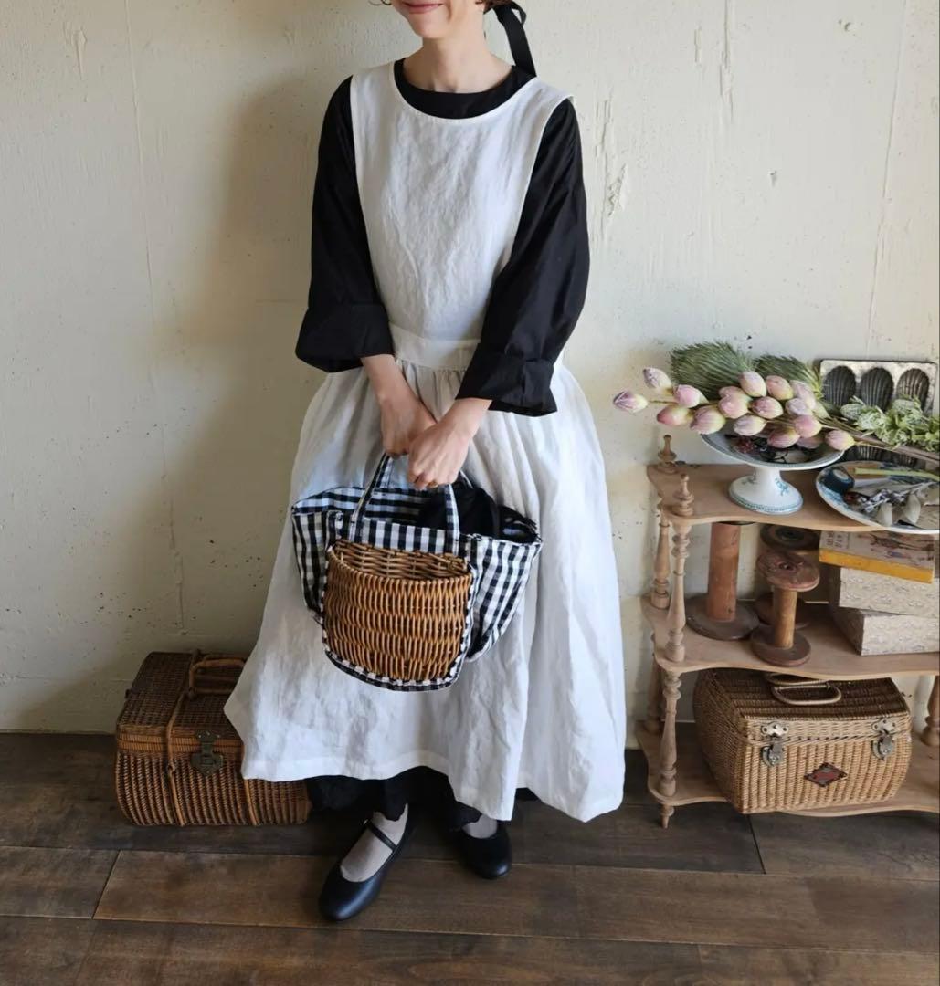 megurimegutte 2ウェイエプロンワンピース　リネン