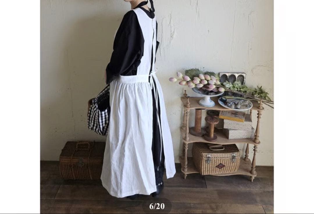 megurimegutte 2ウェイエプロンワンピース　リネン