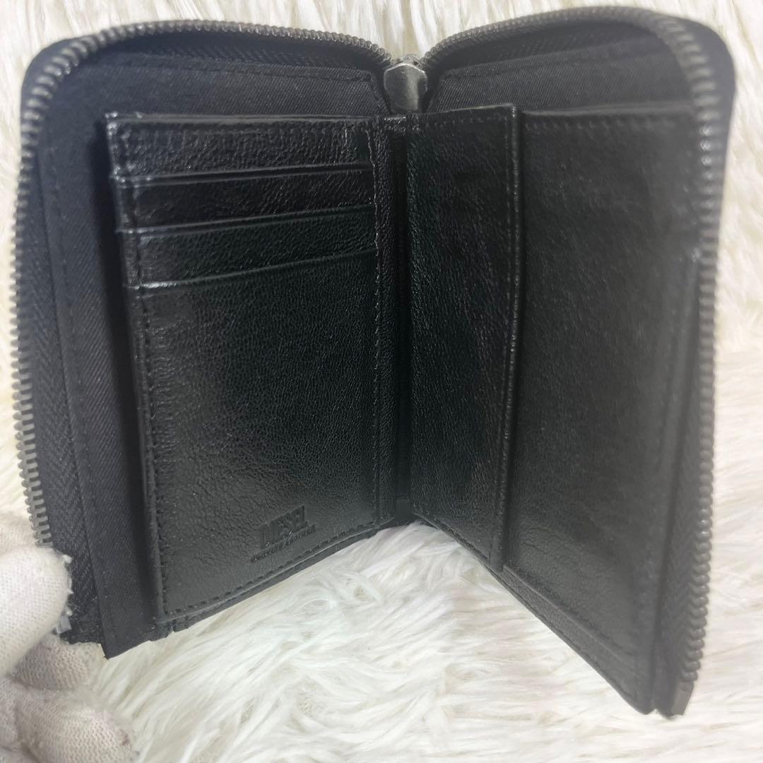 DIESEL ディーゼル 折り財布 L字ジップ ピンバッジモチーフ ファスナー