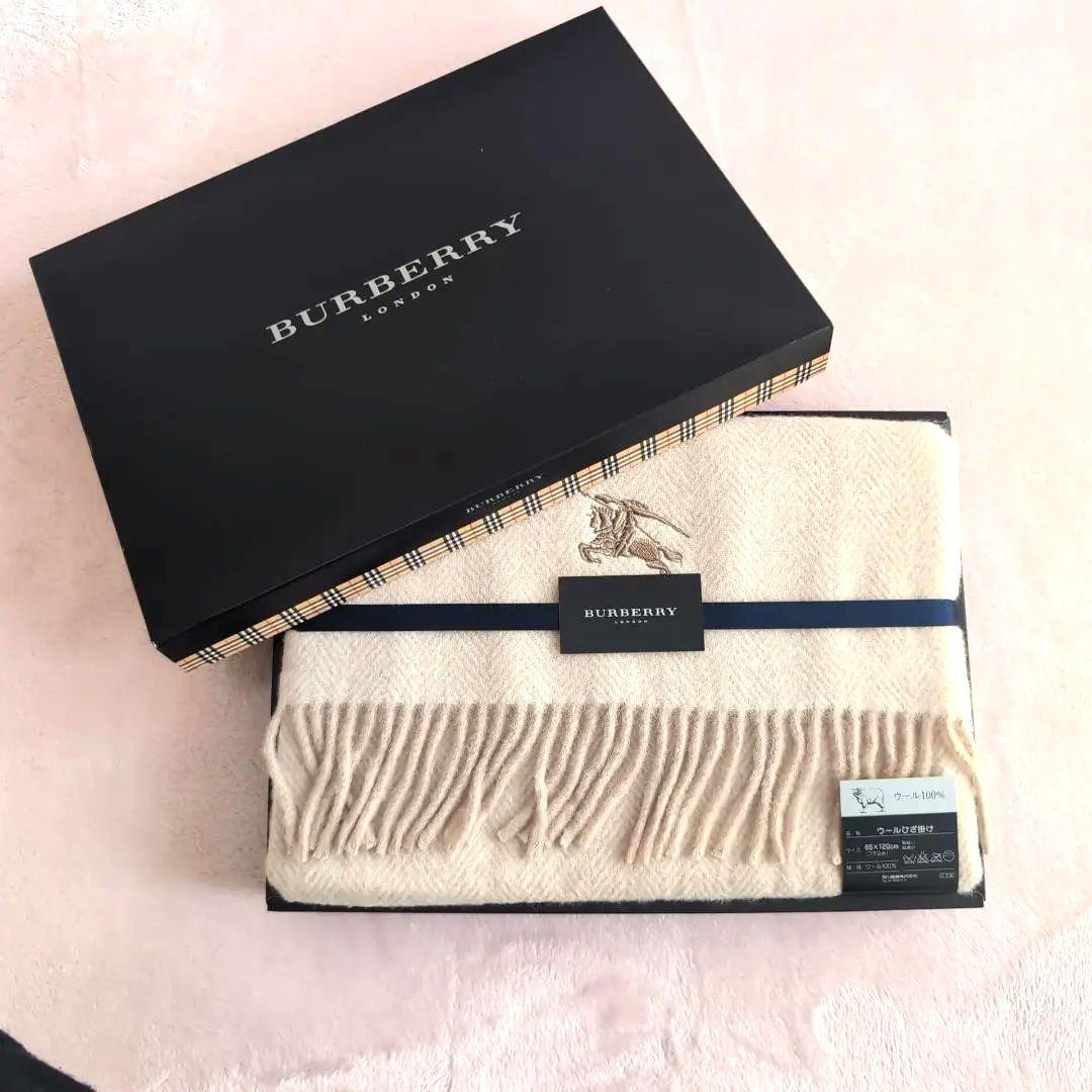 BURBERRY ウールひざ掛け 65×120cm 箱付き 未使用 新品 N60