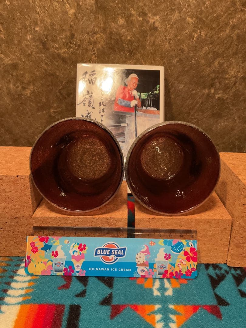 新品　宙吹ガラス工房虹　稲嶺盛吉氏製作琉球ガラス