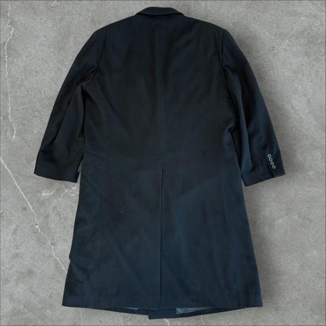 カシミア100% ダブルチェスターコート XL相当 マキシ丈 ロングコート 黒