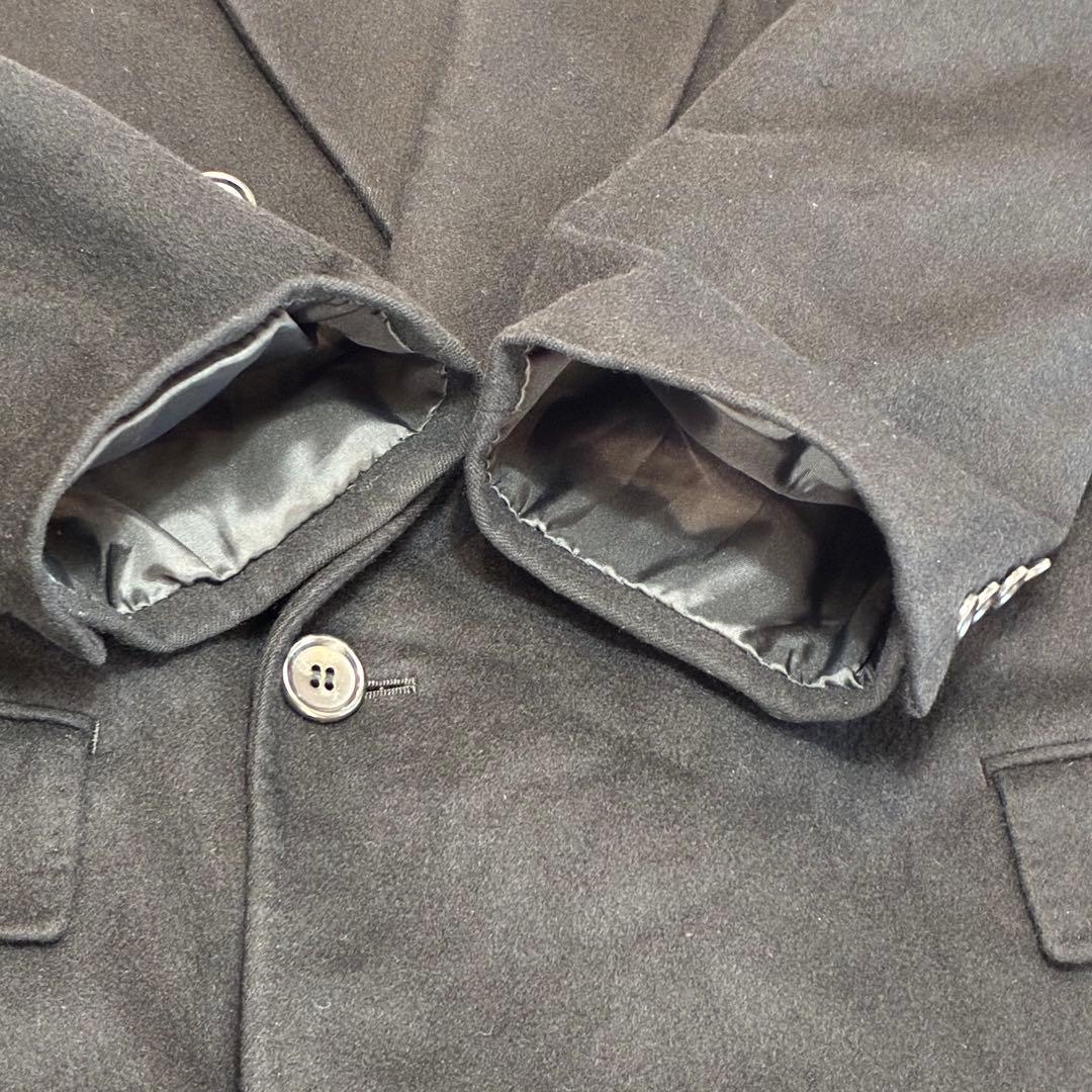 カシミア100% ダブルチェスターコート XL相当 マキシ丈 ロングコート 黒