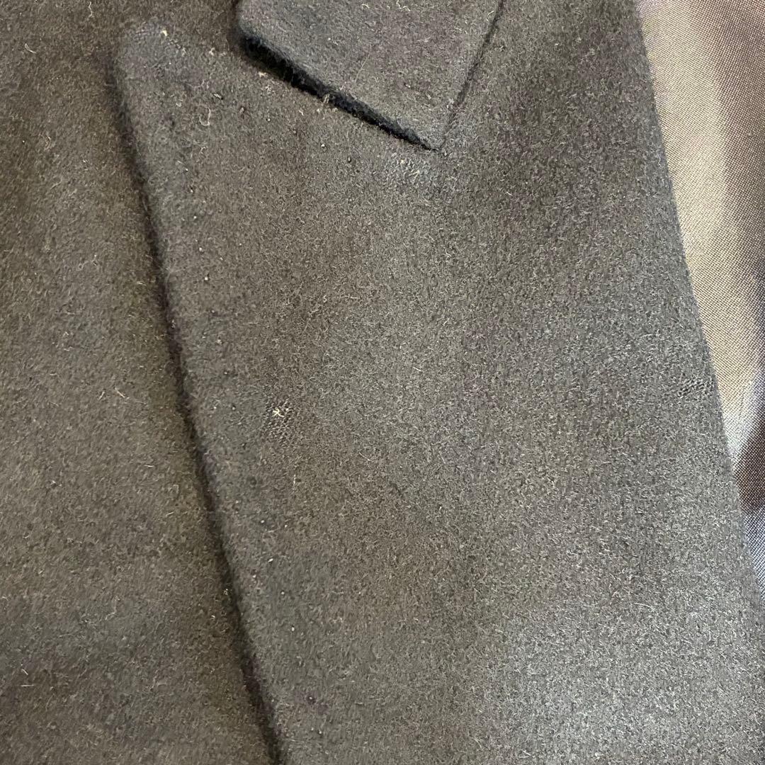 カシミア100% ダブルチェスターコート XL相当 マキシ丈 ロングコート 黒