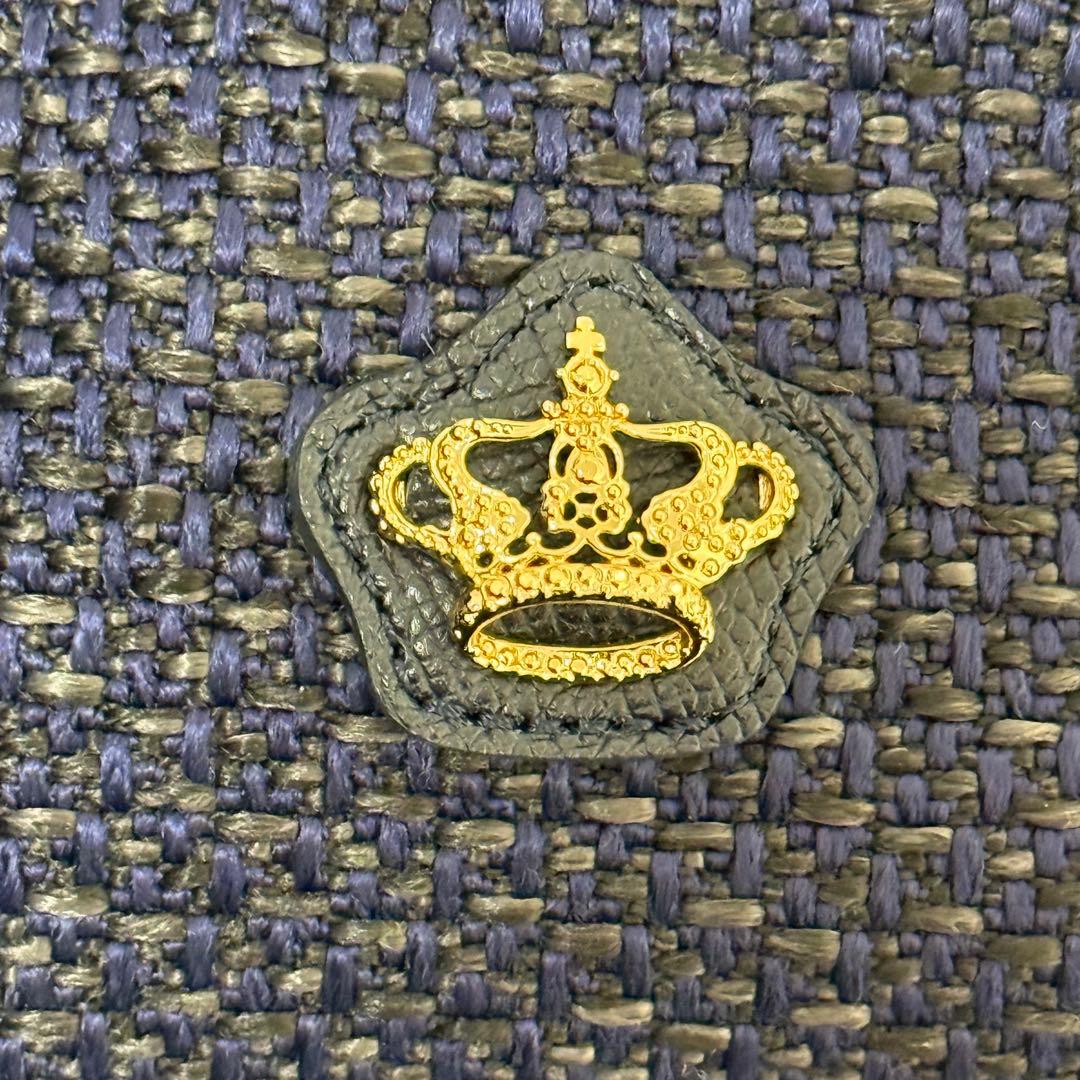 A.D.M.J トートバッグ A4 王冠 編み込み ネイビー 未使用級