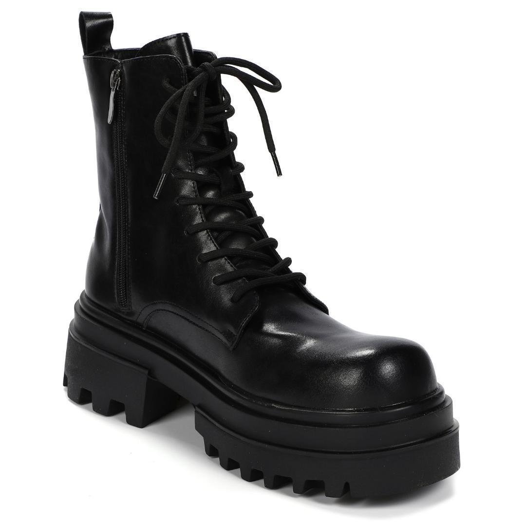 26cm/最大10cm身長UPメンズシークレットブーツ厚底靴スタイルアップジップ