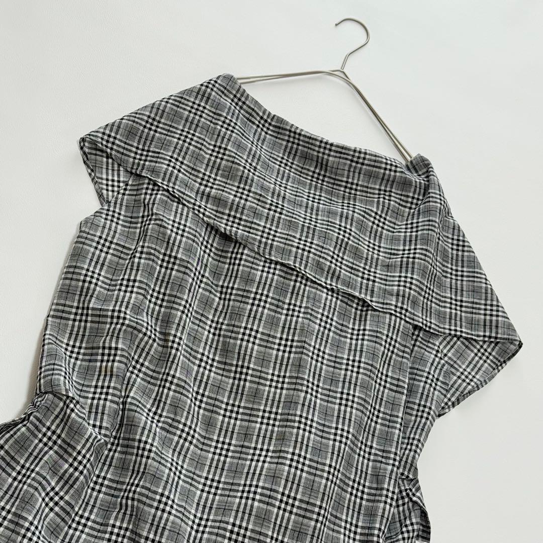 美品✨ センソユニコ 芽風 メフウ チュニックワンピース 変形チェック アシメ