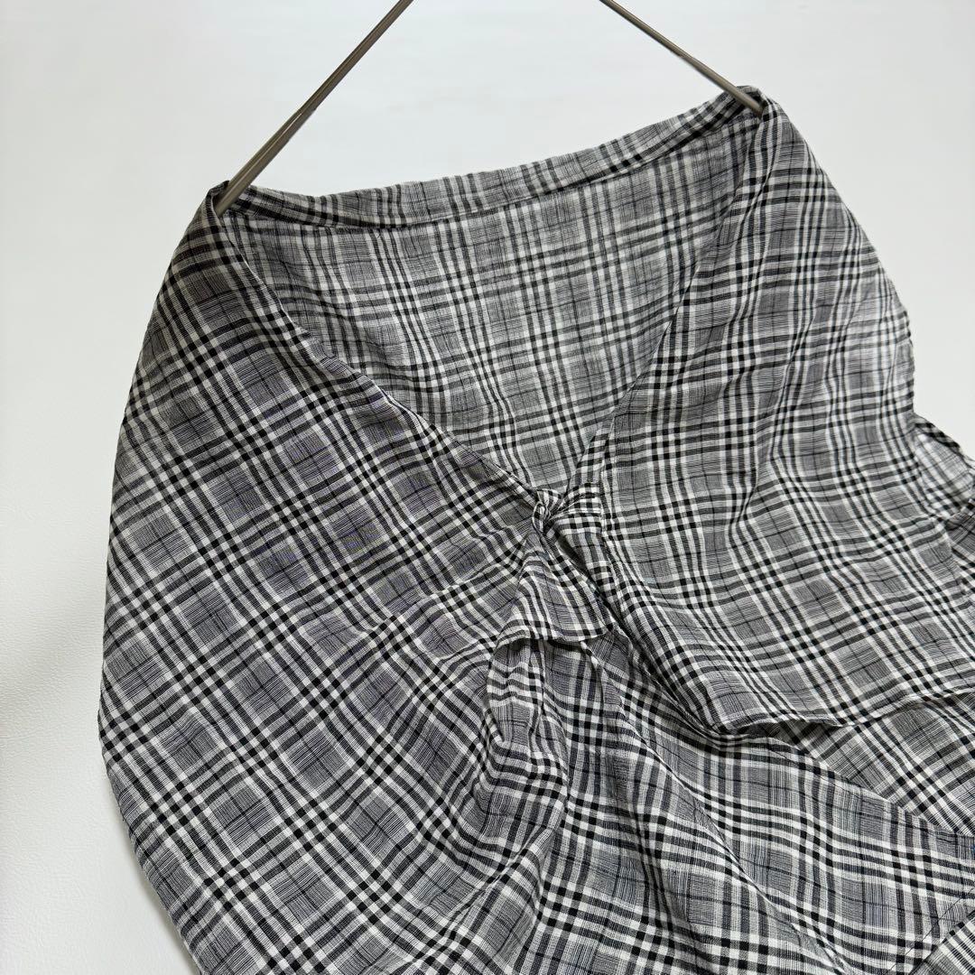 美品✨ センソユニコ 芽風 メフウ チュニックワンピース 変形チェック アシメ