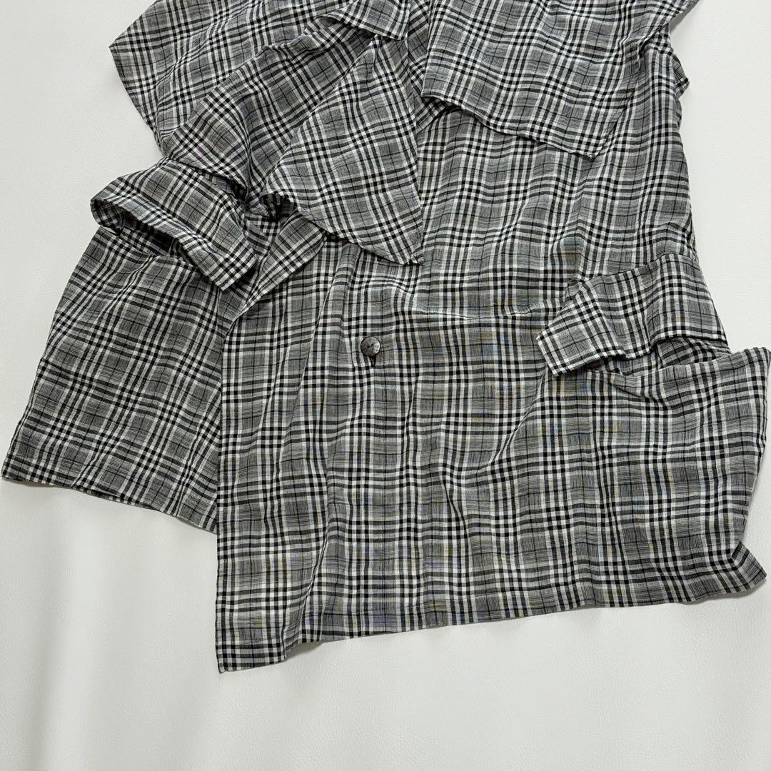 美品✨ センソユニコ 芽風 メフウ チュニックワンピース 変形チェック アシメ