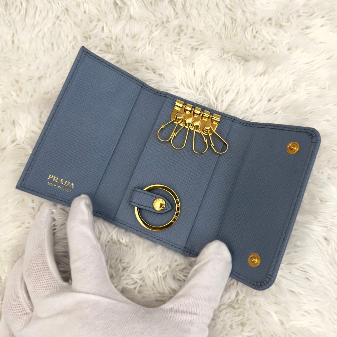 極美品⭐️現行 ICチップ内蔵 PRADA プラダ サフィアーノレザー キーケース