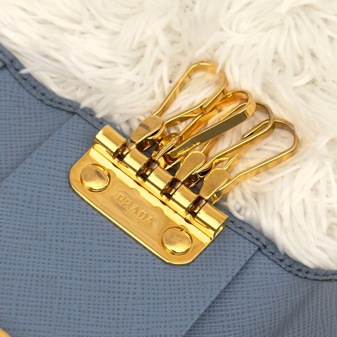 極美品⭐️現行 ICチップ内蔵 PRADA プラダ サフィアーノレザー キーケース