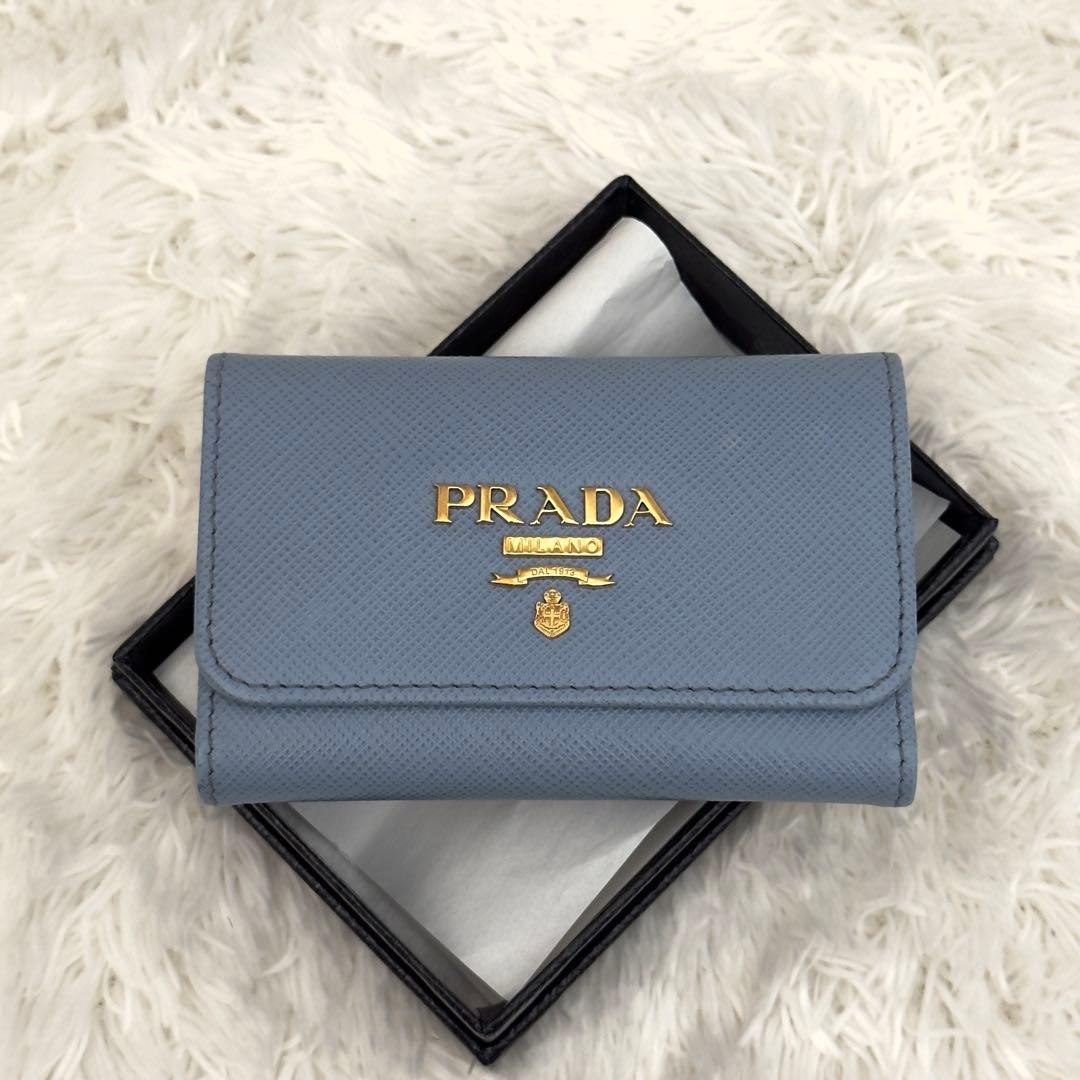 極美品⭐️現行 ICチップ内蔵 PRADA プラダ サフィアーノレザー キーケース