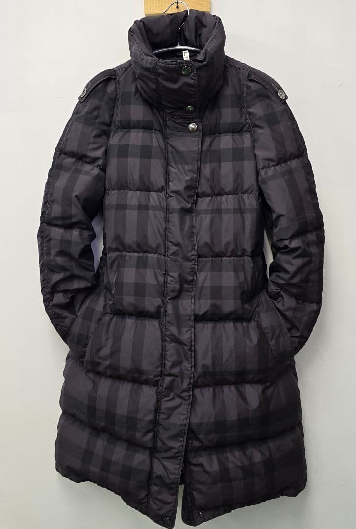 訳あり バーバリーロンドン ダウンコート　メガチェック 総柄
