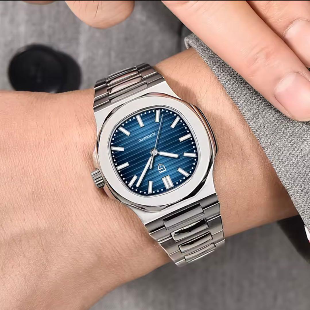 PAGANI DESIGN 自動巻き腕時計 青色