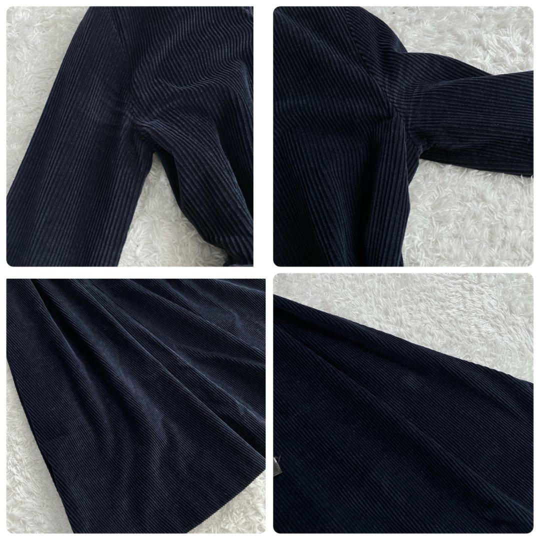 エスマックスマーラ✨ワンピース ベロア マキシリボン フレア Aライン 紺 36