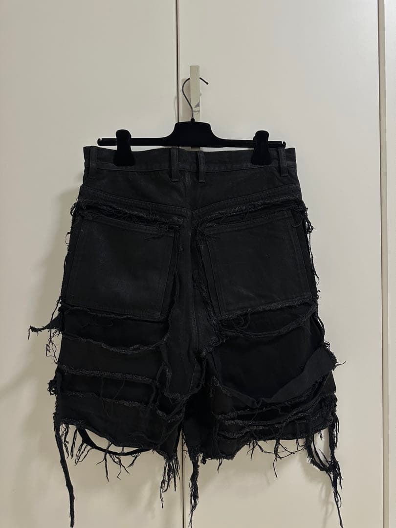 パンツ NO MASS PROD 05GLM BROKEN DENIM SHORTS