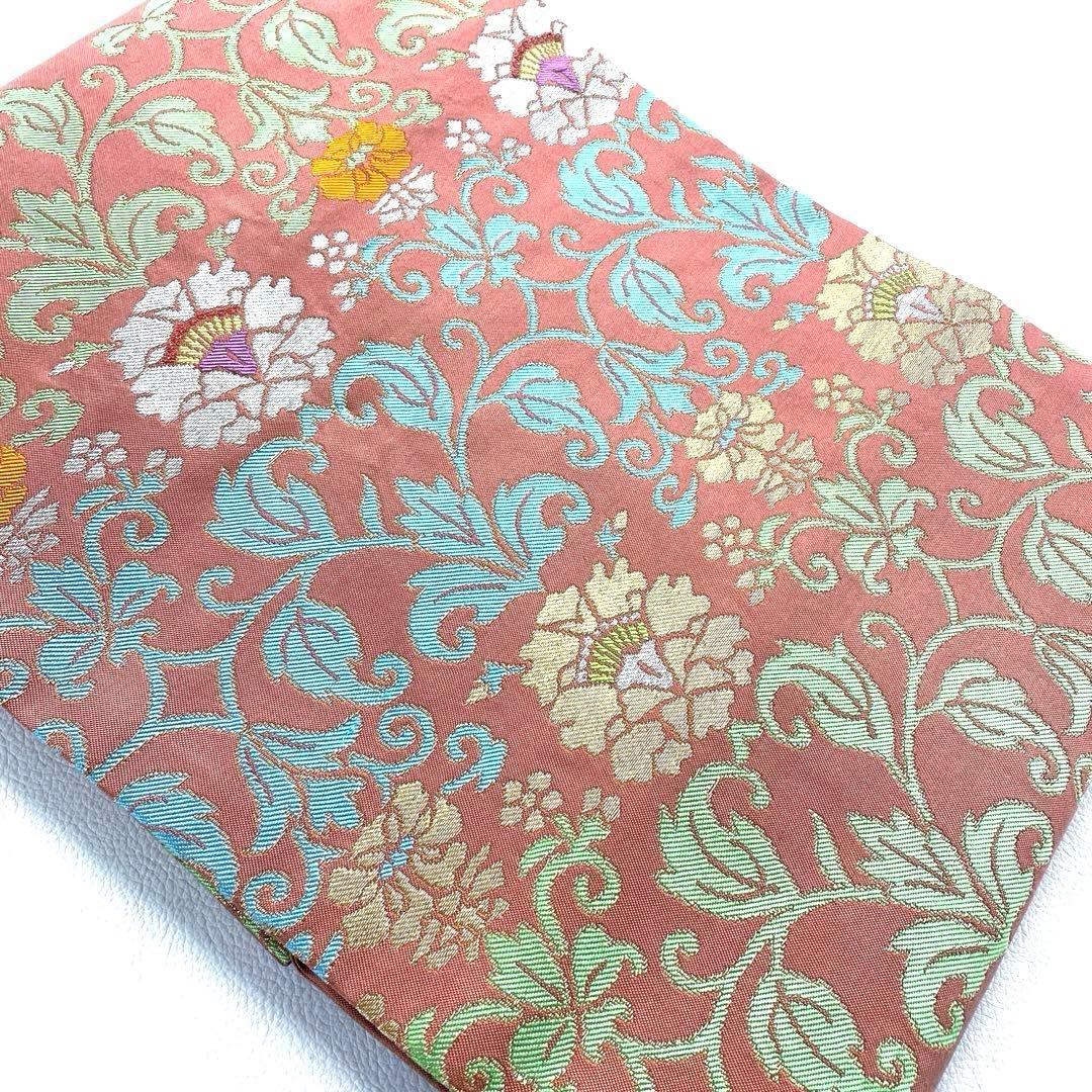 専用帯5121 ● たつむら 古代牡丹唐草 高級 正絹 名古屋仕立て 名古屋帯