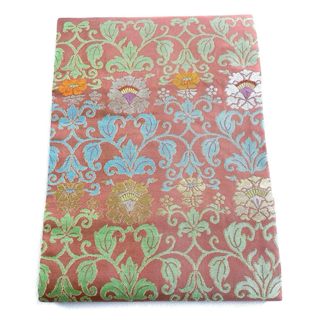 専用帯5121 ● たつむら 古代牡丹唐草 高級 正絹 名古屋仕立て 名古屋帯