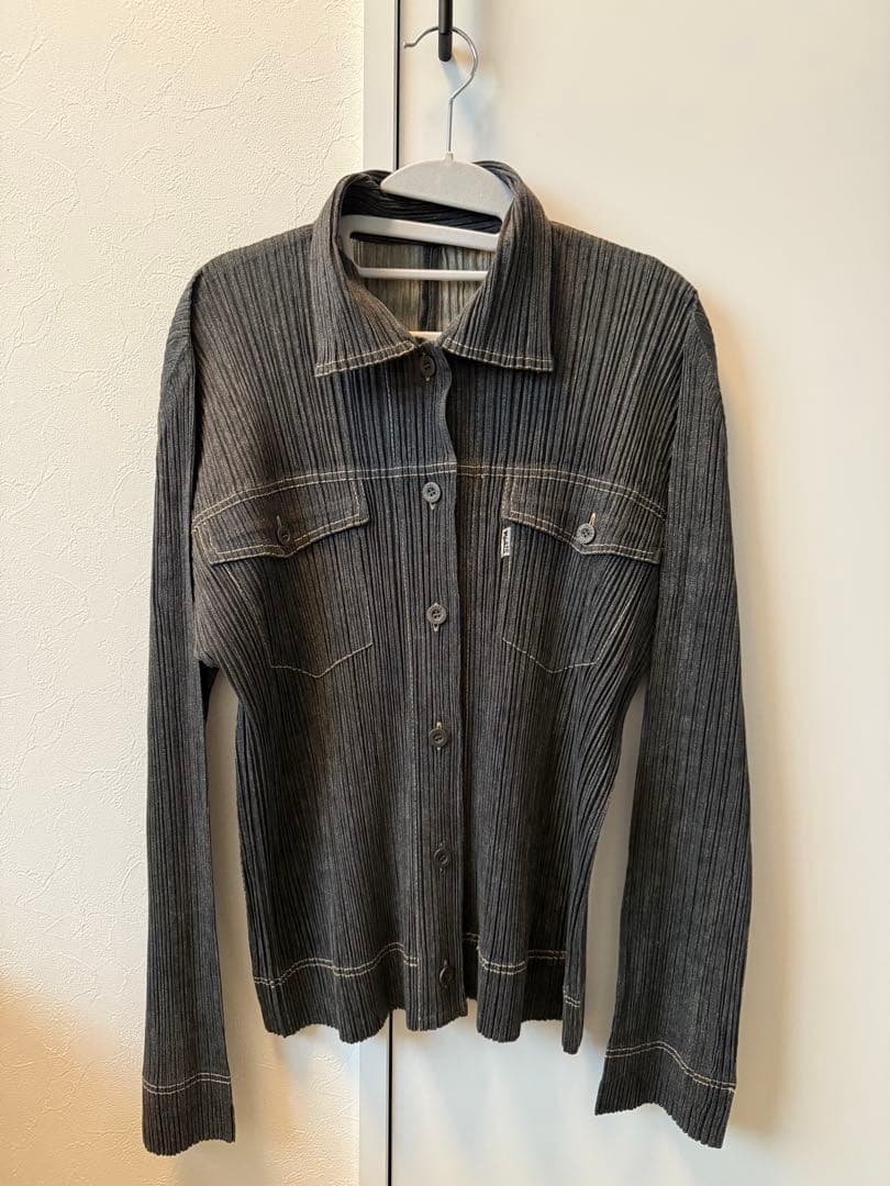 R*y様 PLEATS PLEASE イッセイミヤケ デニム転写 ジャケット 美