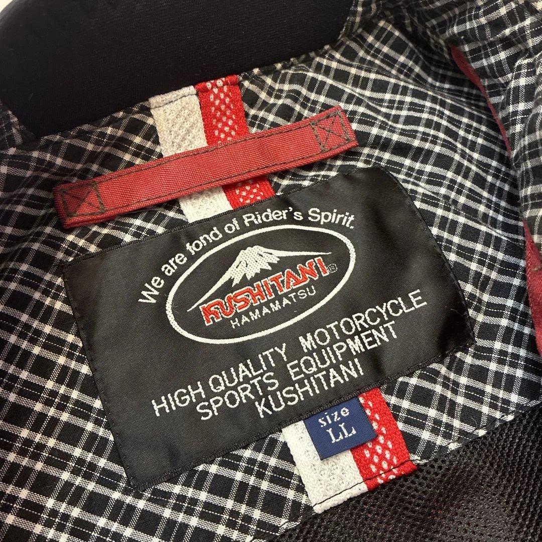 クシタニ ライダースジャケット レッド ナイロン バイカー 本革 使い バイク