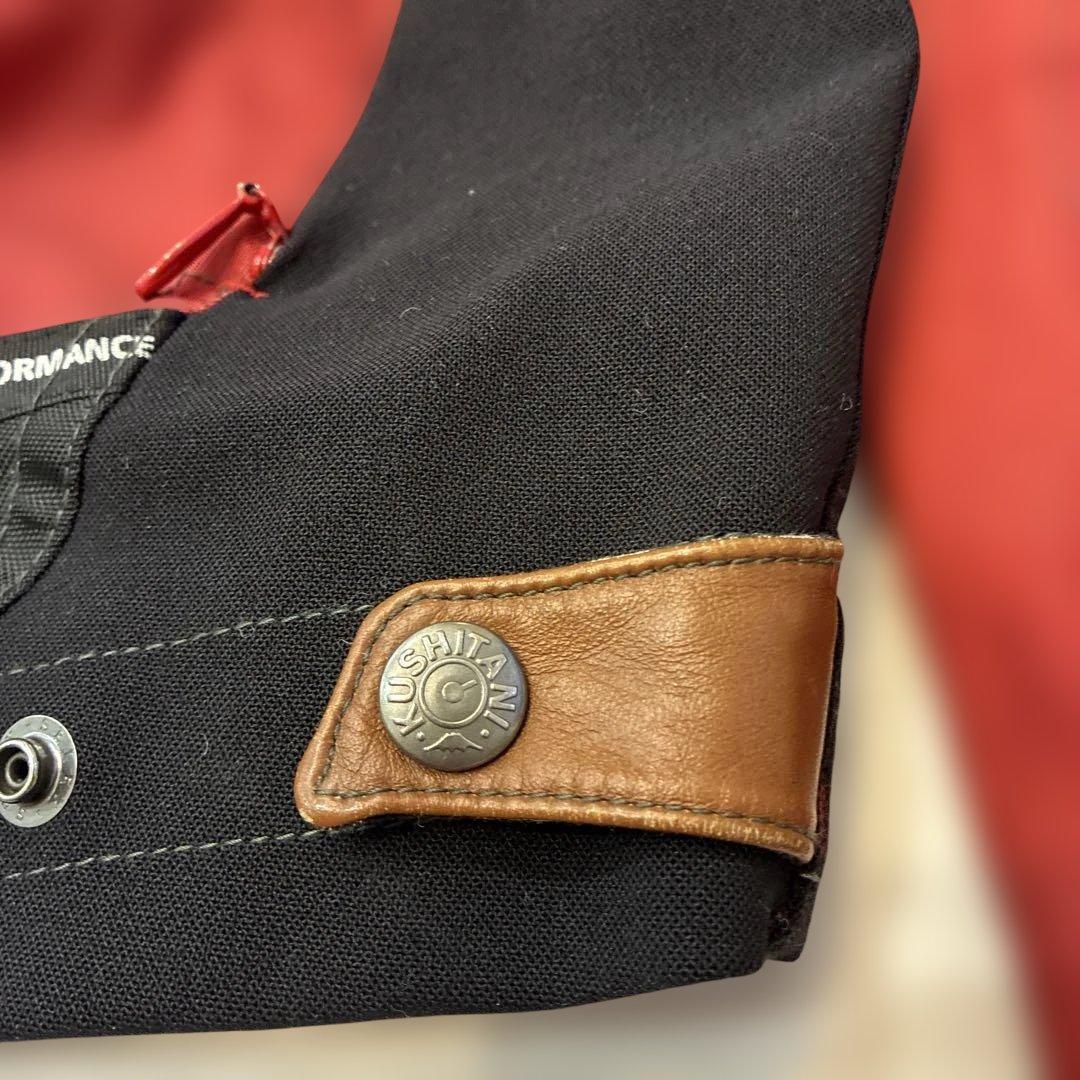 クシタニ ライダースジャケット レッド ナイロン バイカー 本革 使い バイク