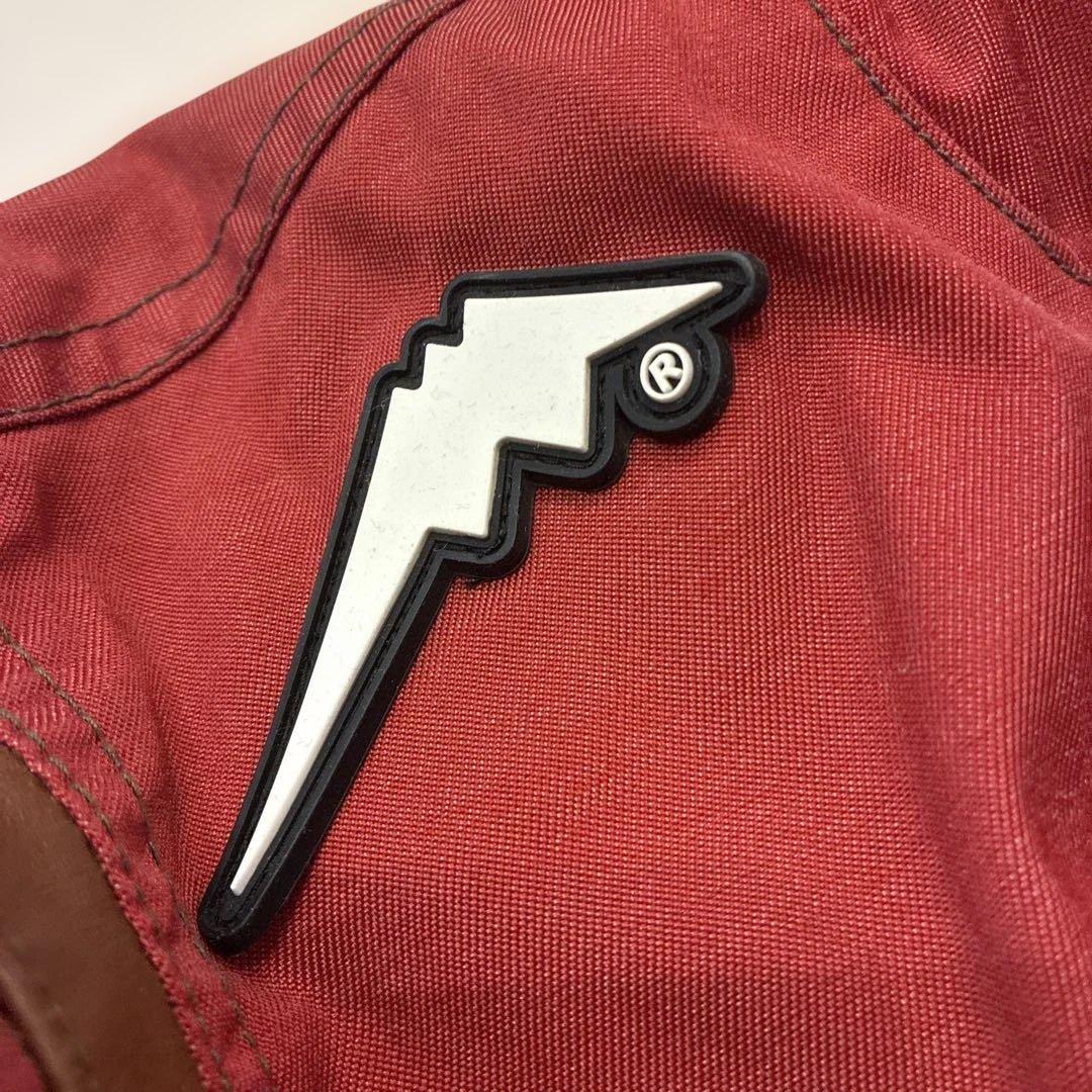 クシタニ ライダースジャケット レッド ナイロン バイカー 本革 使い バイク