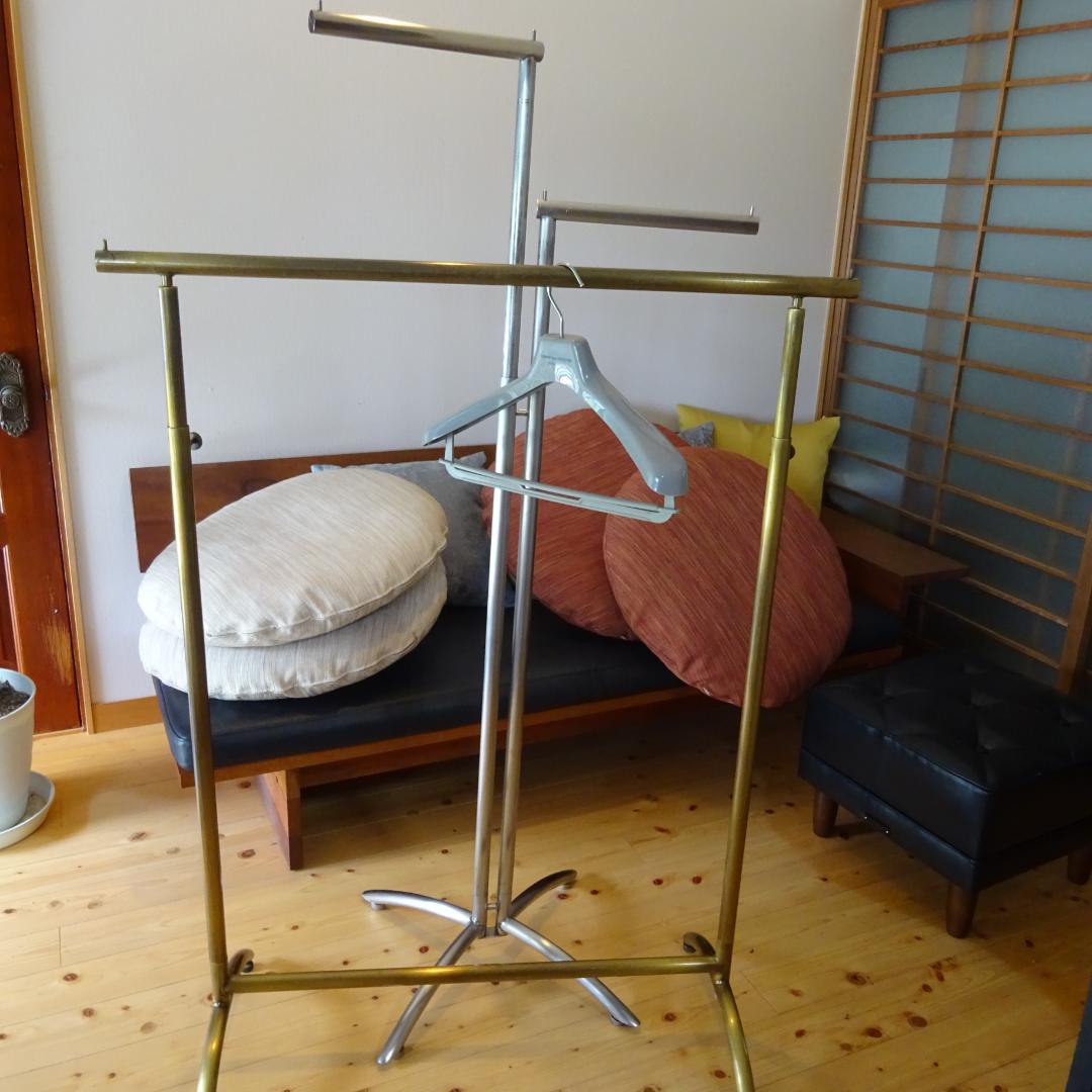 さ*ち様 2点 真鍮系ステンアイアン ハンガーラックコートスタンド アンティーク
