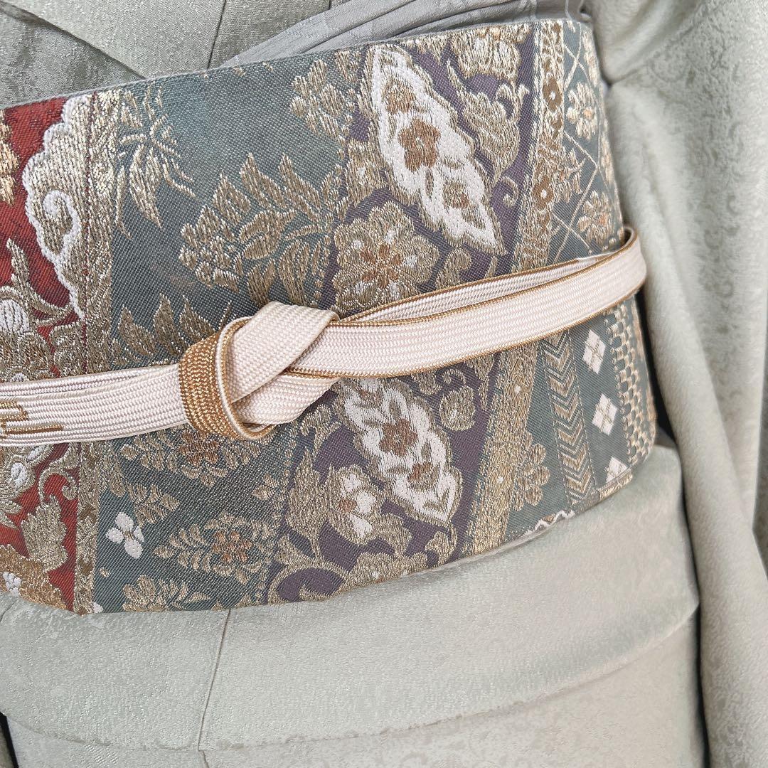 色無地➕長襦袢フルセット　着物　正絹　地紋　唐草　華やか　入学式　卒業式p4