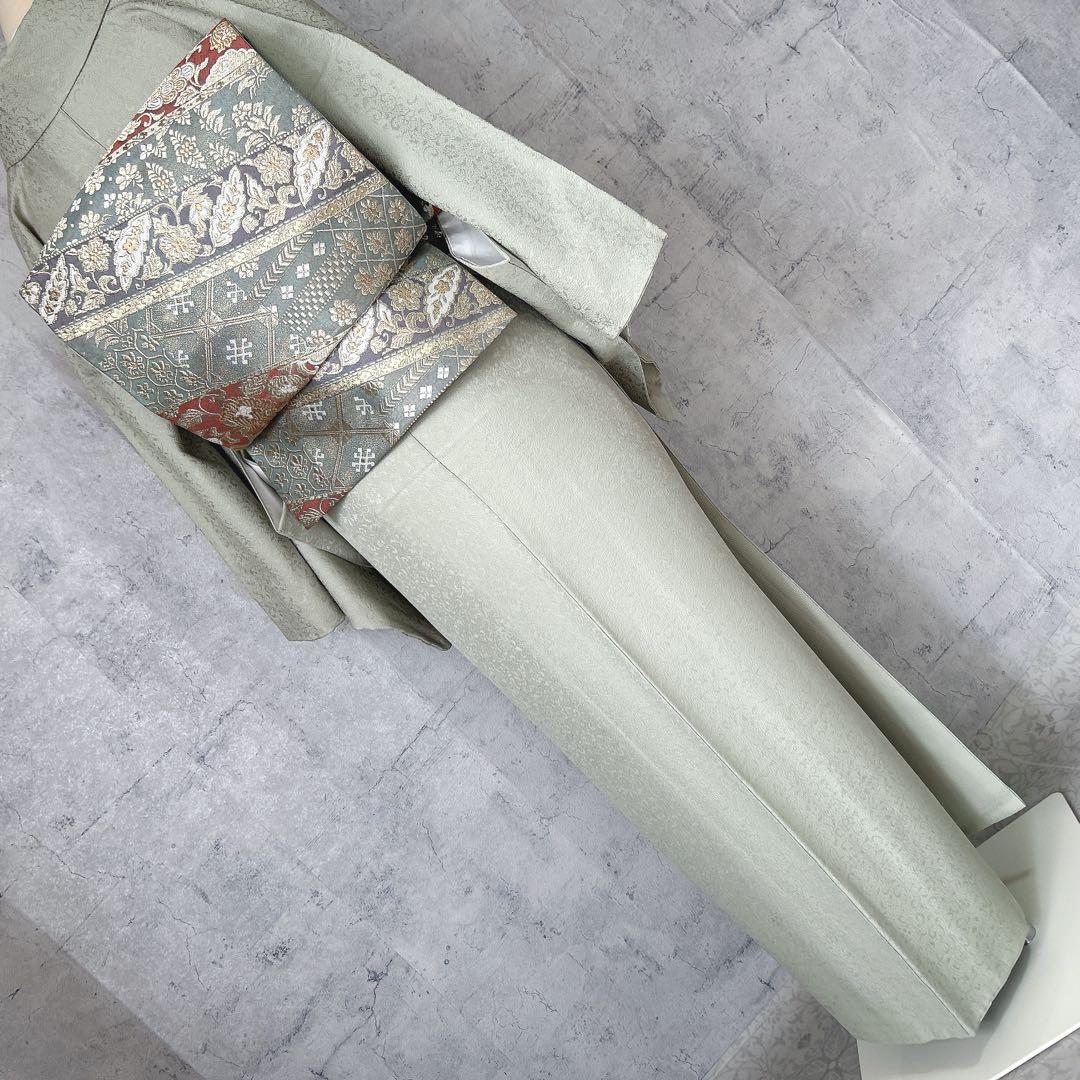 色無地➕長襦袢フルセット　着物　正絹　地紋　唐草　華やか　入学式　卒業式p4