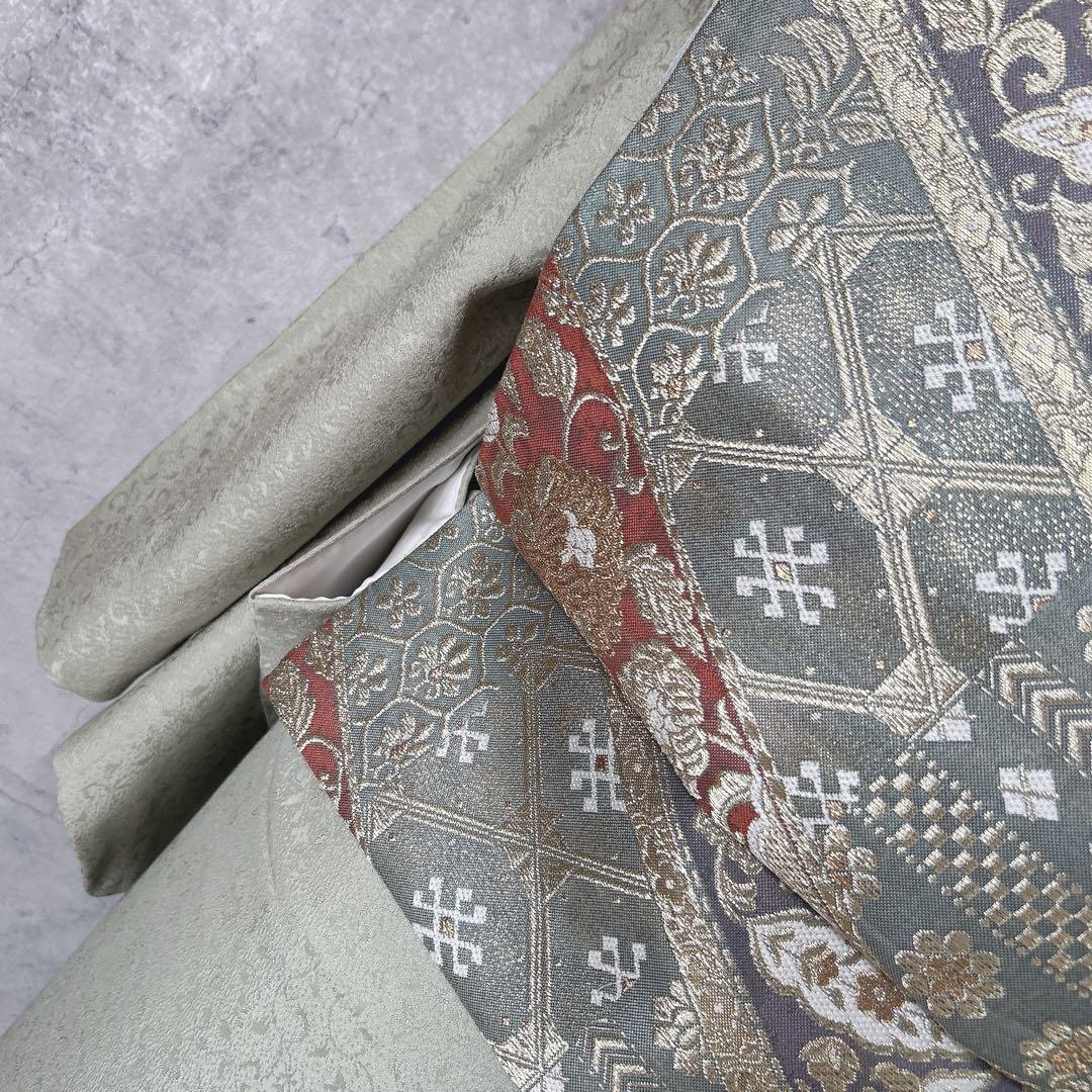 色無地➕長襦袢フルセット　着物　正絹　地紋　唐草　華やか　入学式　卒業式p4