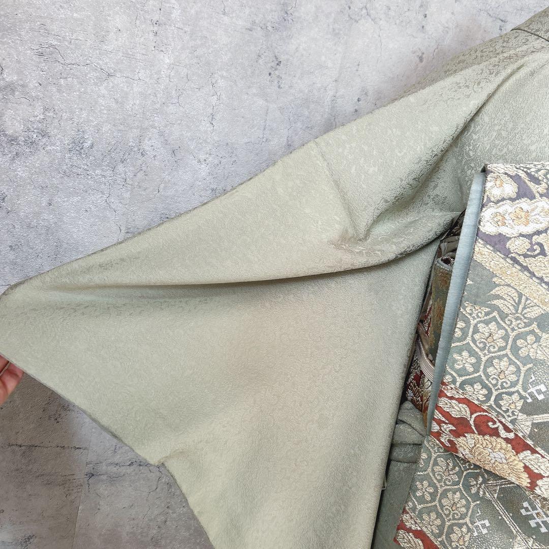 色無地➕長襦袢フルセット　着物　正絹　地紋　唐草　華やか　入学式　卒業式p4