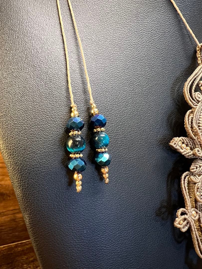 【handmade_Luna】マクラメ×ラブラドライト ネックレス