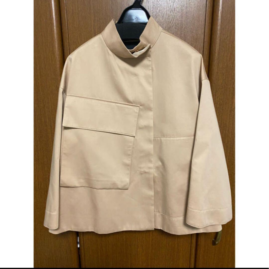 Drawer フロントポケット トレンチジャケット 38 ベージュ