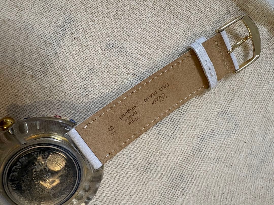 極美品⭐︎bonbon watch レインボーカメリア白蝶貝白ベルト/替ベルト付き