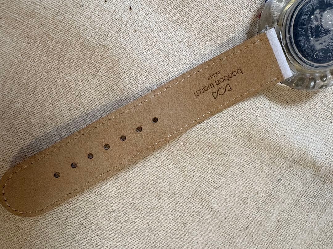 極美品⭐︎bonbon watch レインボーカメリア白蝶貝白ベルト/替ベルト付き