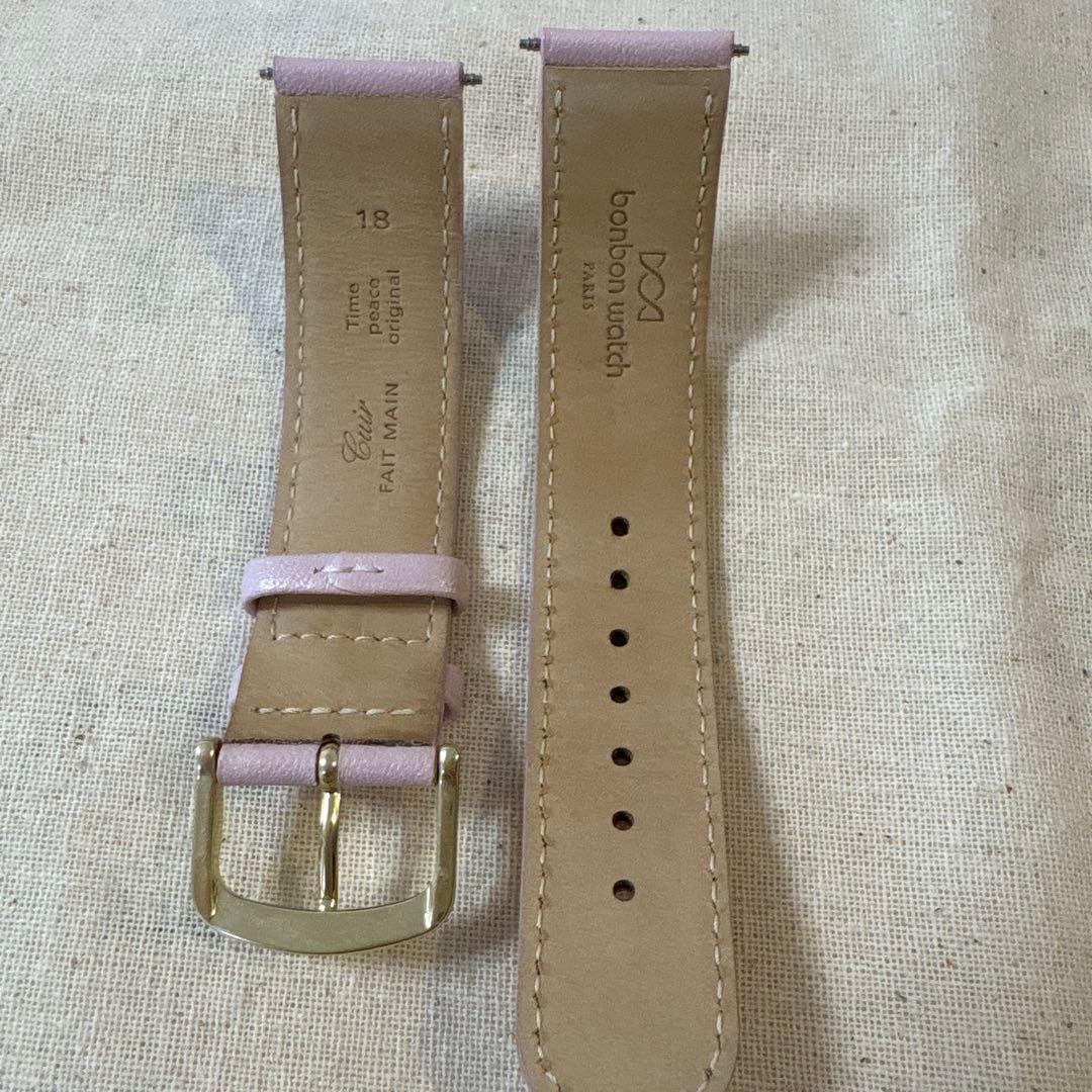 極美品⭐︎bonbon watch レインボーカメリア白蝶貝白ベルト/替ベルト付き