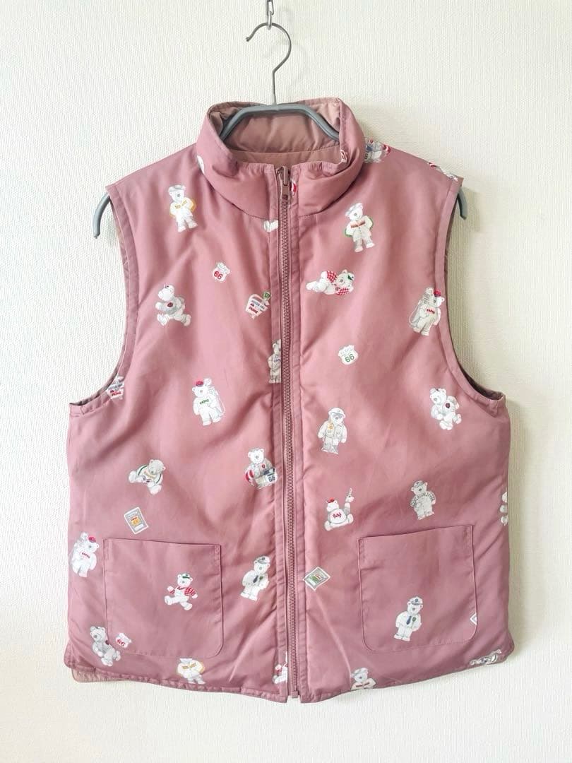【美品✨】 マドモアゼルノンノン リバーシブル ダウンベスト ピンク M