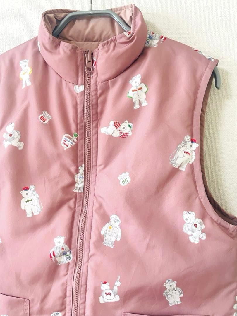 【美品✨】 マドモアゼルノンノン リバーシブル ダウンベスト ピンク M